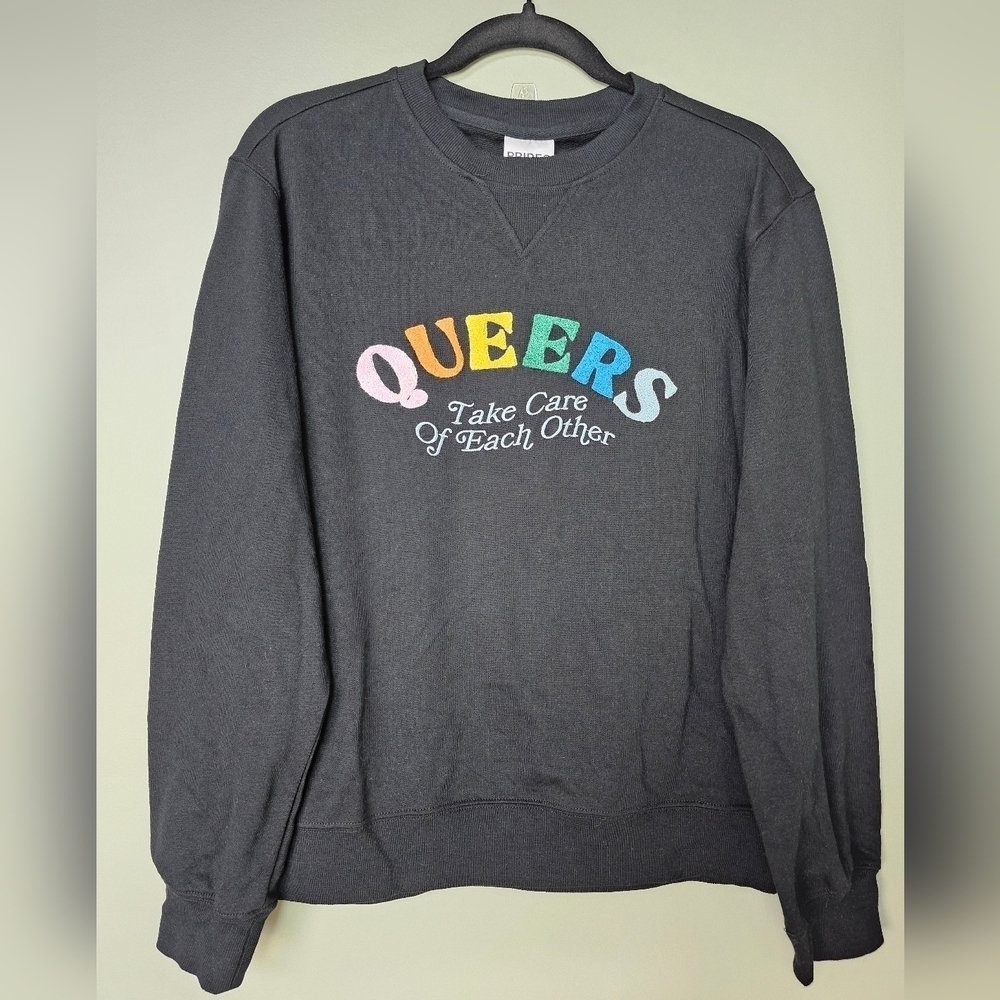 Target Pride Collection LGBTQ Crewneck Sweatshirt Queers Take Care of Each Other - Picture 3 of 9